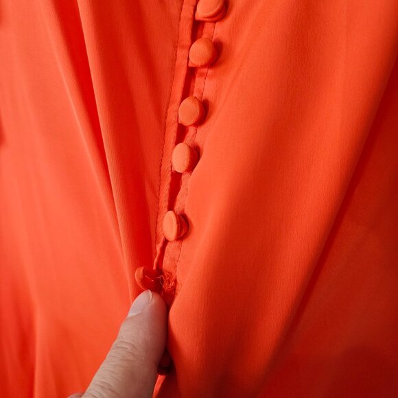 Madison by Shoedazzle Burnt Orange Flare Sleeve Faux Babydoll Blouse (w/Belt) - Picture 5 of 8